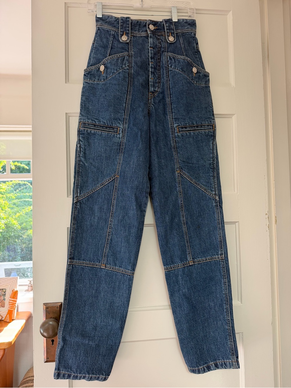 Isabel Marant Étoile Neko Denim Tapered Trousers Size 34 / XS US 2 - Picture 4 of 14
